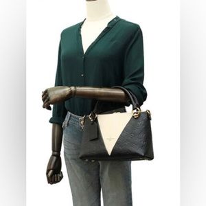 Louis Vuitton Black & Beige Monogram Empreinte V Tote Bag.